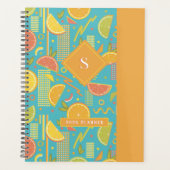 Blue 80's Citrus Fruit Slices Planer (Vorderseite)