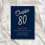 Blue 80th Birthday Gold Script Kapitel 80 Party Folieneinladung<br><div class="desc">Feiern Sie einen besonderen 80. Geburtstag mit dieser schicken, eleganten und luxuriösen Einladung. Mit seinem klassischen goldenen Skript und schönen blauen Hintergrund, ist diese Einladung sicher, eine Aussage zu machen. Egal ob Sie eine Ansammlung oder eine aufwändige Veranstaltung beherbergen, Ihre Gäste werden von der Eleganz und dem Stil dieser Einladung...</div>