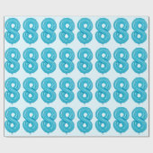 Blue 8 Balloon Wrapping Paper Geschenkpapier (Flach)