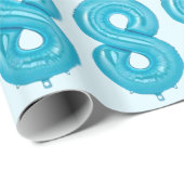 Blue 8 Balloon Wrapping Paper Geschenkpapier (Rolleneckpunkt)
