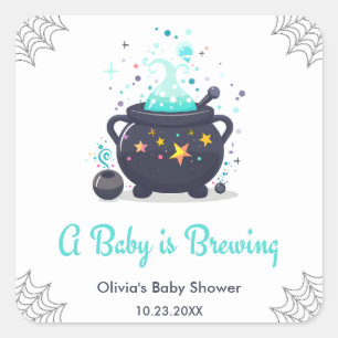 Blue A Baby brütet Halloween Baby Dusche Quadratischer Aufkleber