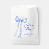 Blue a Bow Es ist eine Boy Baby Dusche Geschenktütchen (Vorderseite)