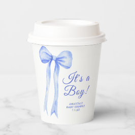 Blue a Bow Es ist eine Boy Baby Dusche Pappbecher