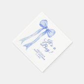Blue a Bow Es ist eine Boy Baby Dusche Serviette (Ecke)