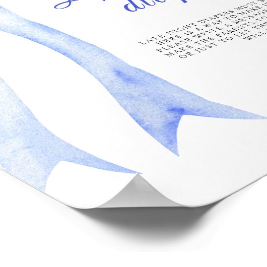 Blue a bow - Spate night diaper game Poster (Ecke)