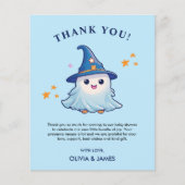 Blue A Little Boo Baby Dusche Danke Karte (Vorderseite)