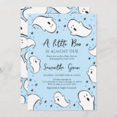 Blue A Little Boo Baby Dusche Einladung (Vorne/Hinten)