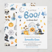 Blue A Little Boo Baby Dusche Einladung (Vorne/Hinten)