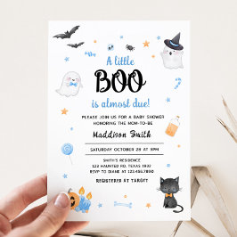 Blue A Little Boo Halloween Baby Dusche Einladung