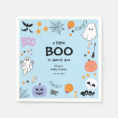 Blue A Little Boo Niedlich Ghost Halloween Kinderd Serviette (Vorderseite)
