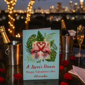 Blue A Lover's Dream Flamingo Valentine's Day Karte
