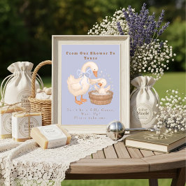 Blue A Silly Goose From Our Shower To Yours Sign Einladung