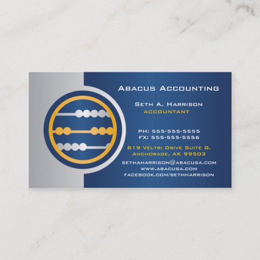 Blue Abacus Accounting Business Cards Visitenkarte (Vorderseite)