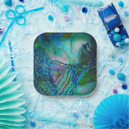 Blue Abalone Motif Pappteller (Party)