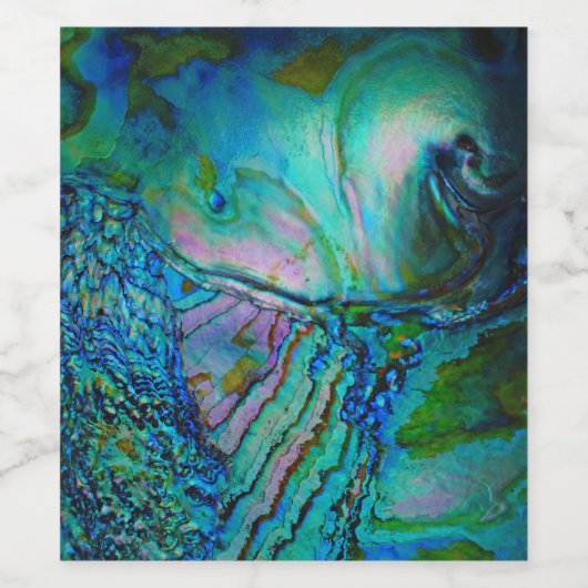 Blue Abalone Motif Weinetikett (Einzelnes Label)