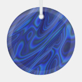 Blue Abalone Muschel Fraktal Abstrakt Suncatcher Ornament Aus Glas (Vorderseite)