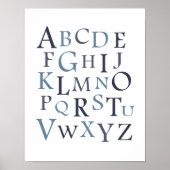 Blue ABC Kinderzimmer Typografy Print Poster (Vorne)
