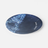 Blue Abend Bezaubernde Nacht im Pariser Eiffelturm Pappteller (Schrägansicht)