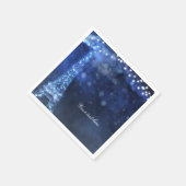 Blue Abend Bezaubernde Nacht im Pariser Eiffelturm Serviette (Ecke)