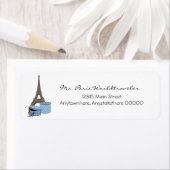 Blue Abend in Paris Eiffel Tower Address Labels (Insitu)