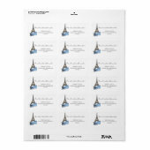 Blue Abend in Paris Eiffel Tower Address Labels Adressaufkleber (Vorne)
