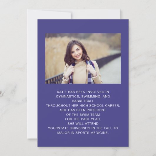 Blue Abschluss 2 Foto Rett Date Class 2022 (Rückseite)