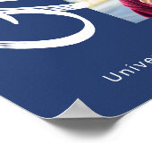 Blue Abschluss 3 Foto Bold Arc Script Modern Poster (Ecke)