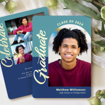 Blue Abschluss 4 Foto Bold Arch Party Real Gold