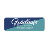 Blue Abschluss Bold Script Simple Modern Address (Vorne)