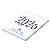 Blue Abschluss Candy Bar Wraps Gastgeschenk Notizblock (Rotiert)