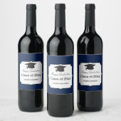 Blue Abschluss Class 2023 Weinetikett (Flaschen)