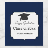 Blue Abschluss Class 2023 Weinetikett (Einzelnes Label)