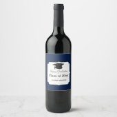 Blue Abschluss Class 2023 Weinetikett (Vorderseite)