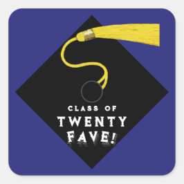 Blue Abschluss Class 25 Quadratischer Aufkleber