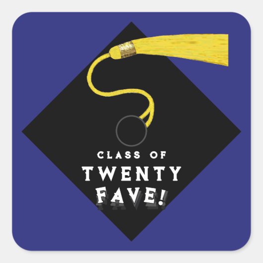 Blue Abschluss Class 25 Quadratischer Aufkleber (Vorderseite)