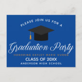 Blue Abschluss Class of 2022 Custom School Party Postkarte (Vorderseite)