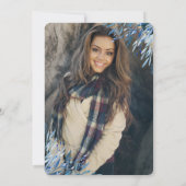 Blue Abschluss Einladung Foto auf der Rückseite (Rückseite)