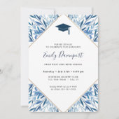 Blue Abschluss Einladung Foto auf der Rückseite (Vorderseite)