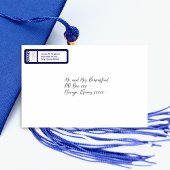 Blue Abschluss Football Rücksendeadressen-Aufklebe