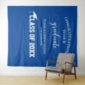 Blue Abschluss Foto Booth Prop Tapestry Wandteppich (Beispiel (Horizontal))