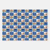Blue Abschluss Foto Class of 2025 Custom Party Geschenkpapier Set (Vorderseite)