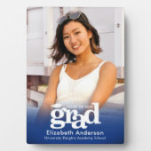 Blue Abschluss Foto Fett Typografie Minimalistisch Fotoplatte (Vorderseite)