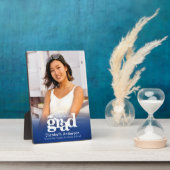 Blue Abschluss Foto Fett Typografie Minimalistisch Fotoplatte (Seite)