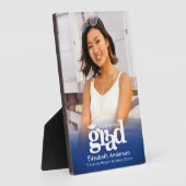 Blue Abschluss Foto Fett Typografie Minimalistisch Fotoplatte (Seite)