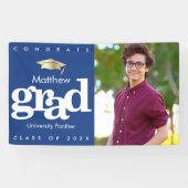 Blue Abschluss Foto Gold Kappe fett modern schlich Banner (Horizontal)