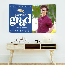 Blue Abschluss Foto Gold Kappe fett modern schlich Banner