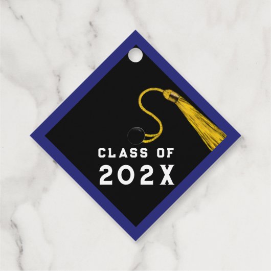 Blue Abschluss Glückwunschs Geschenkanhänger (Rückseite)