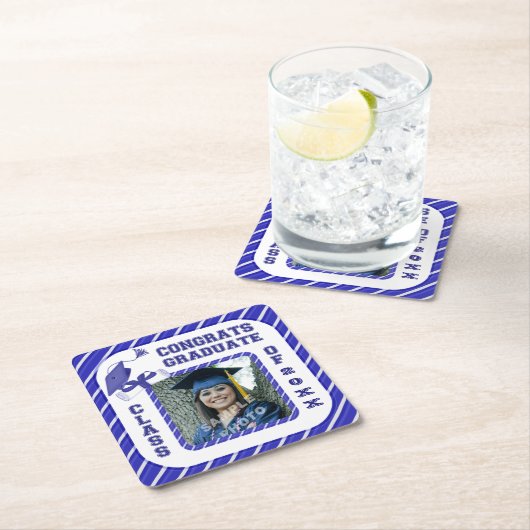 Blue Abschluss Graduate School Party Untersetzer (Vor Ort)