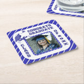 Blue Abschluss Graduate School Party Untersetzer (angewinkelt)