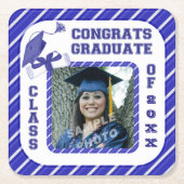 Blue Abschluss Graduate School Party Untersetzer (Vorderseite)